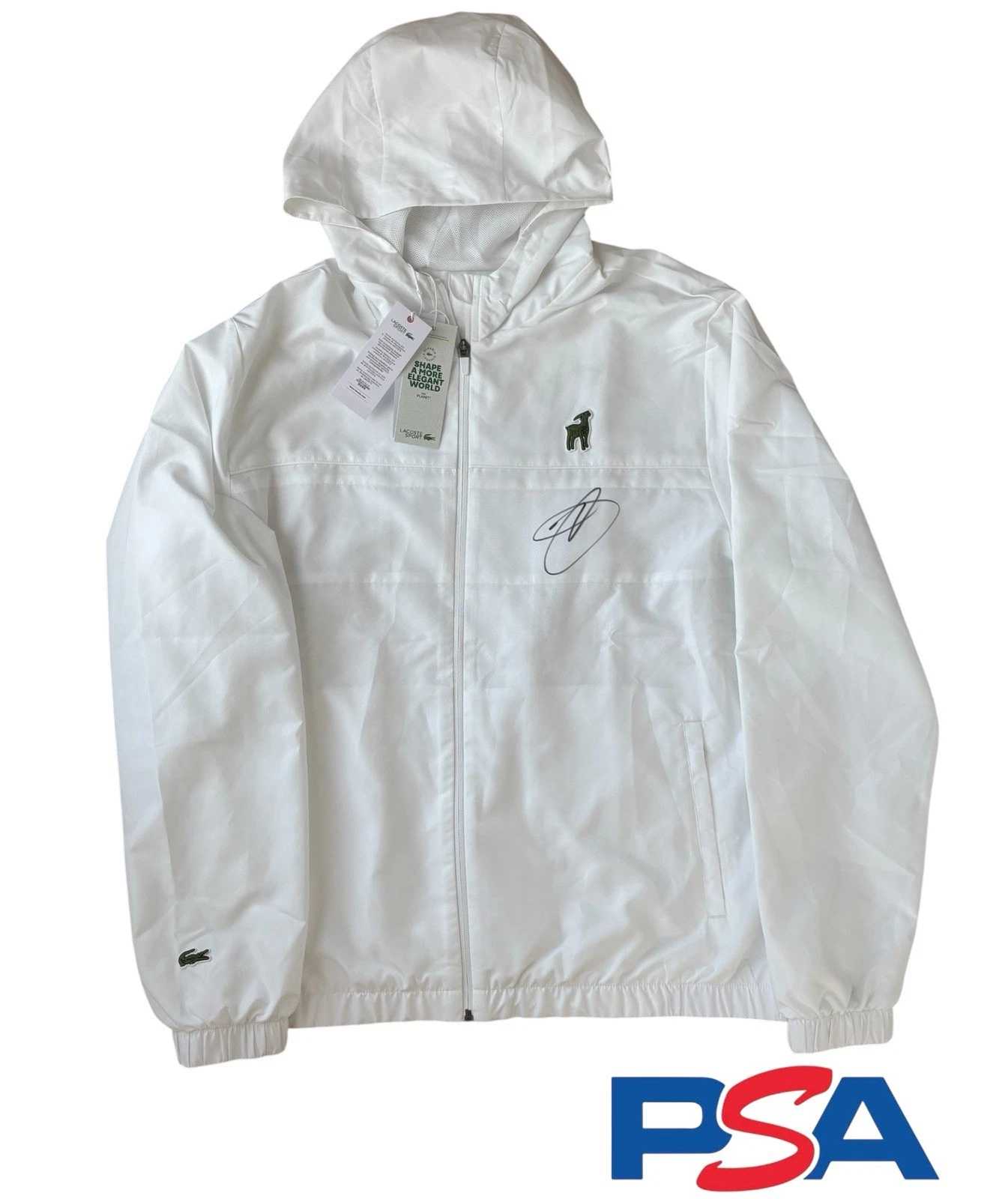 NOVAK DJOKOVIC SIGNED 2025 LACOSTE SPORT X THE GOAT COLLECTION JACKET PSA AUTO