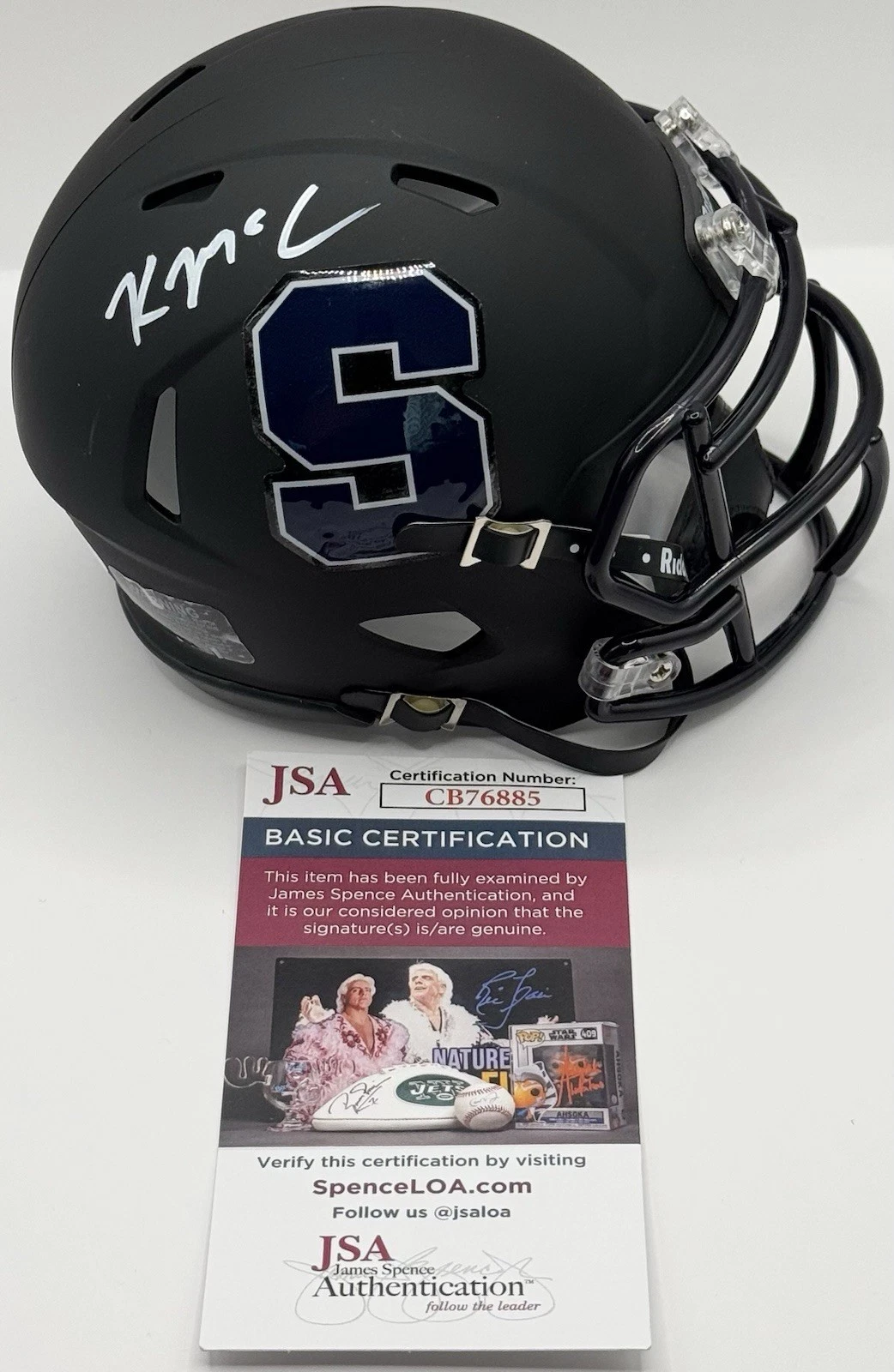 Kyle McCord Signed Autographed Syracuse Orange Mini Helmet JSA COA