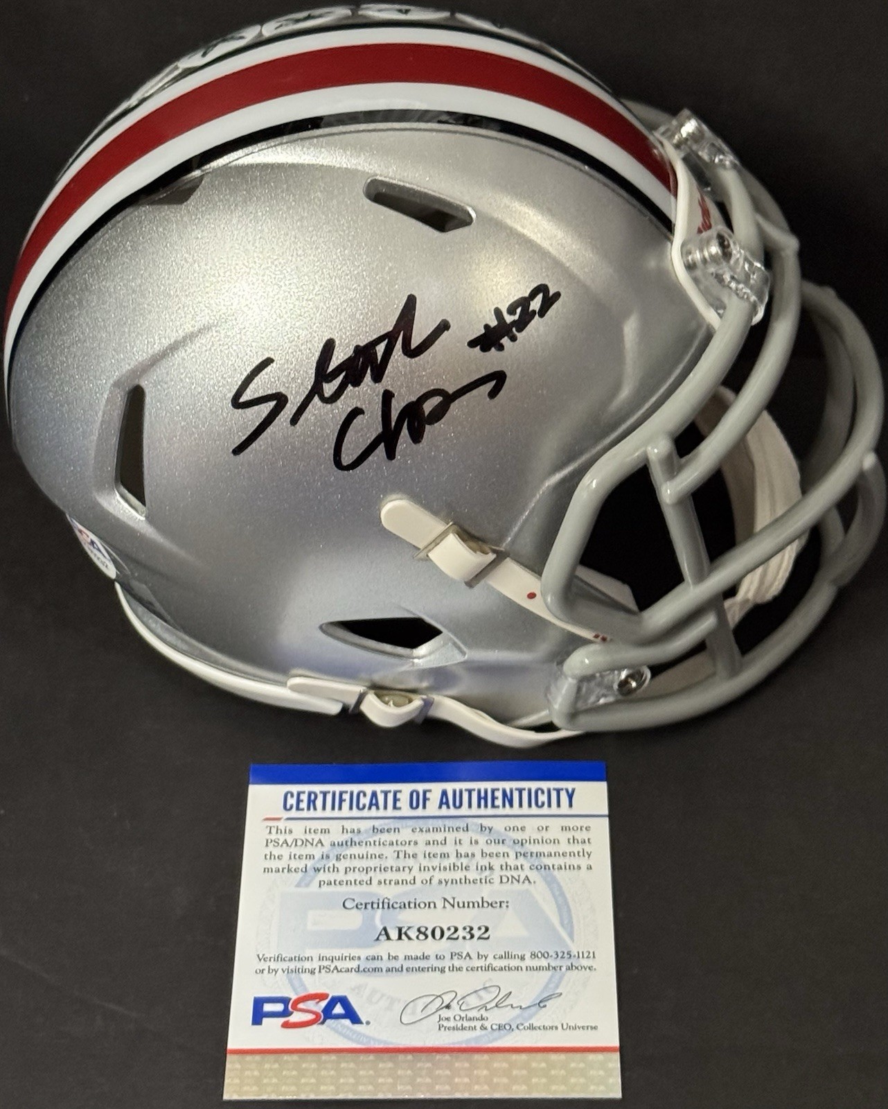 Steele Chambers Signed Autographed Ohio State Buckeyes Mini Helmet PSA/DNA