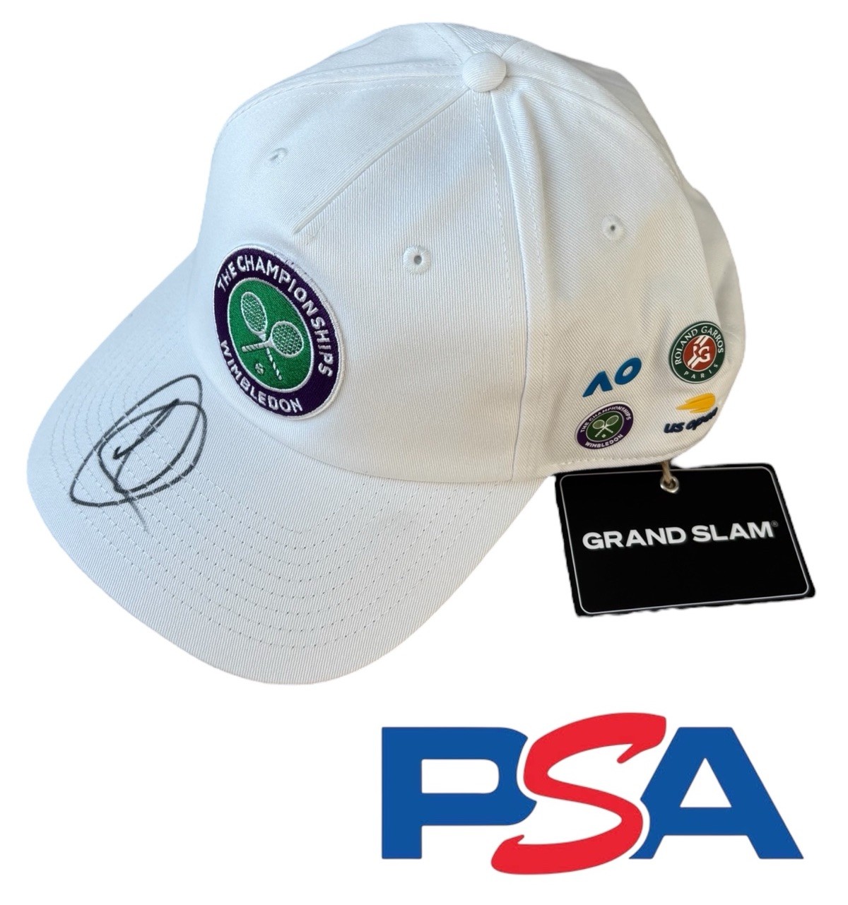 Novak Djokovic Signed Wimbledon Grand Slam Limited Edition Tennis Hat PSA AUTO