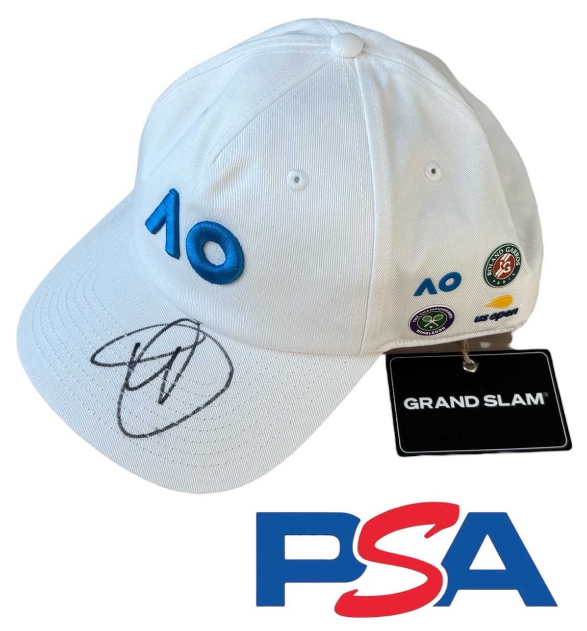 Novak Djokovic Signed Australian Open Grand Slam Limited Edition Hat PSA AUTO