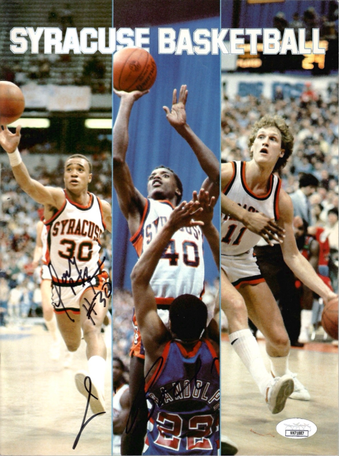 JIM BOEHEIM+TONY BRUIN SIGNED 1982-83 SYRACUSE BASKETBALL MEDIA GUIDE        JSA