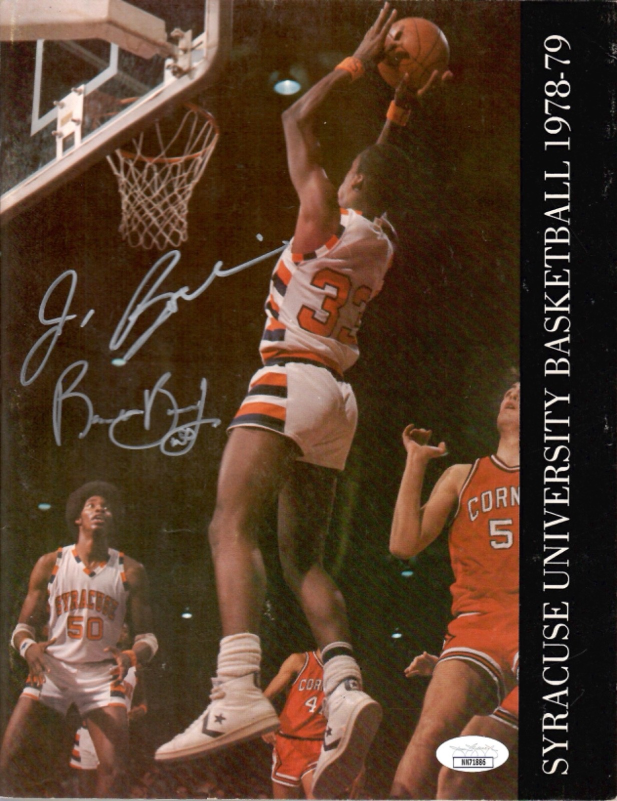 JIM BOEHEIM+ROOSEVELT BOUIE SIGNED 1978-79 SYRACUSE BASKETBALL MEDIA GUIDE   JSA