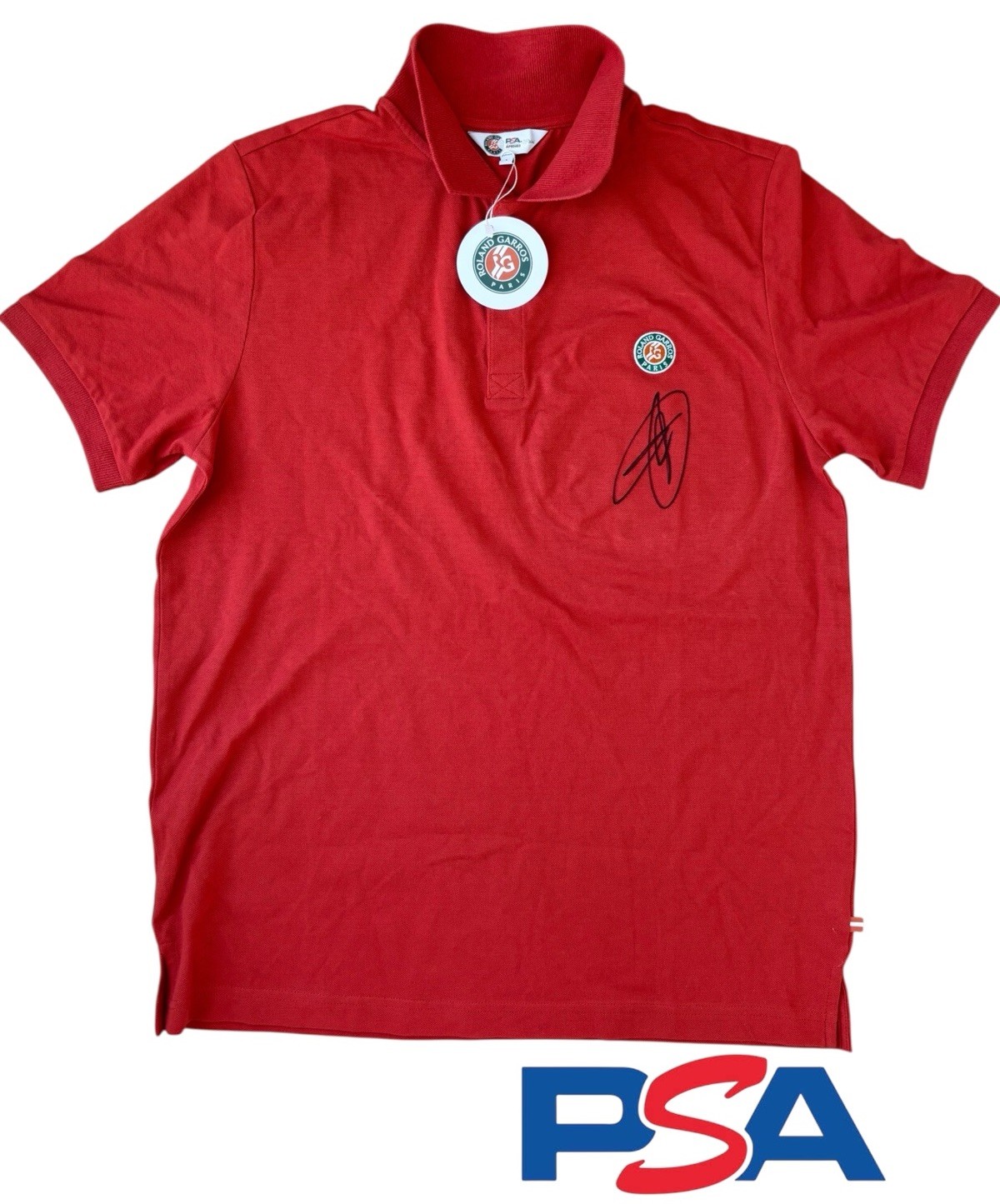 Novak Djokovic Signed Roland Garros Paris French Open Tennis Polo PSA AUTO GOAT