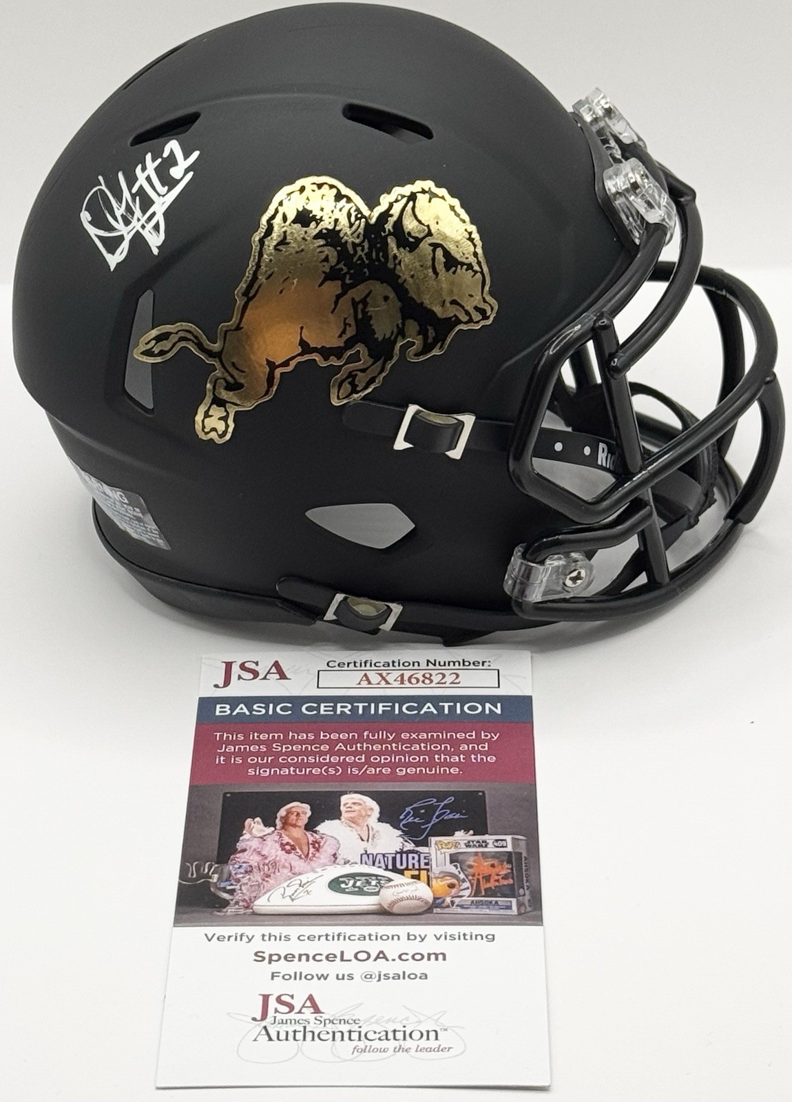 Dion Figures Signed Autographed Colorado Buffaloes Mini Helmet JSA COA