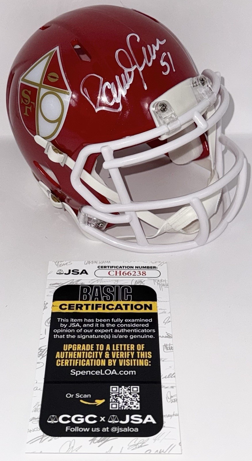 Randy Cross Signed Autographed San Francisco 49ers Custom Mini Helmet JSA COA