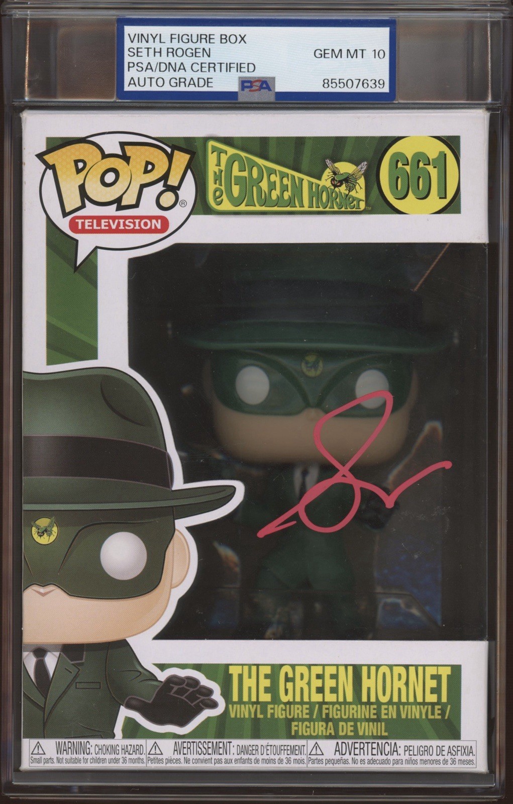 Seth Rogen Signed The Green Hornet TV Funko Pop #661 PSA ENCAP GEM MINT 10 AUTO