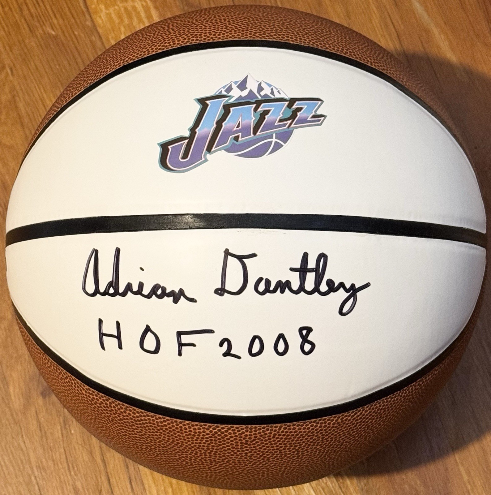 Adrian Dantley Signed Autographed Utah Jazz Logo Basketball JSA COA