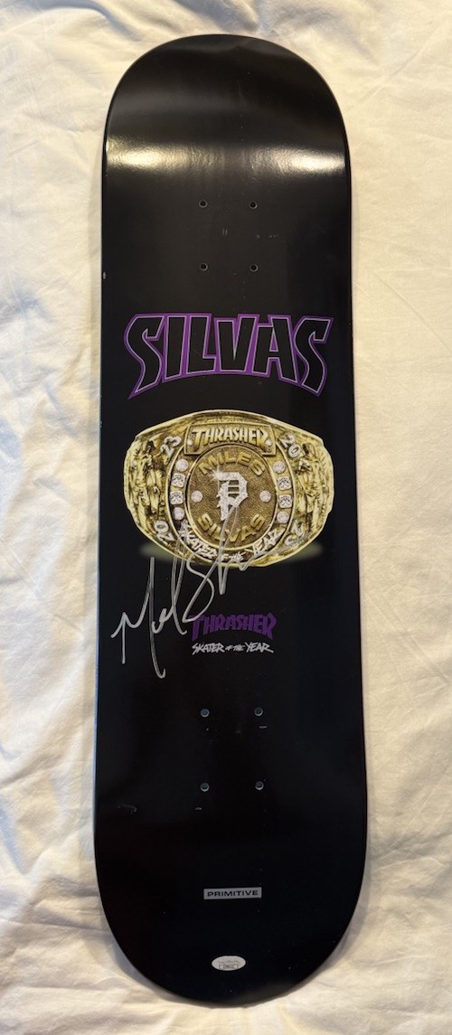 Miles Silvas Signed Autographed Primitive Thrasher Skateboard Deck JSA COA