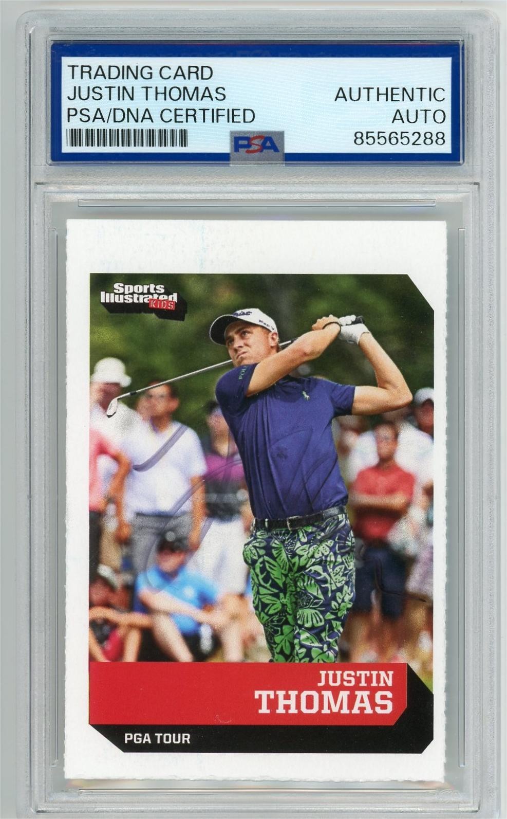 Justin Thomas Signed 2017 Sports Illustrated Kids Auto Rookie Card Golf PSA/DNA