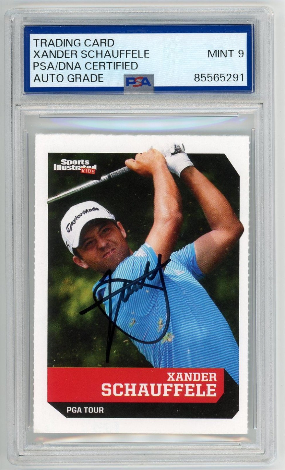 Xander Schauffele Signed 2017 SI for Kids Golf Rookie Card Auto PSA/DNA Mint 9