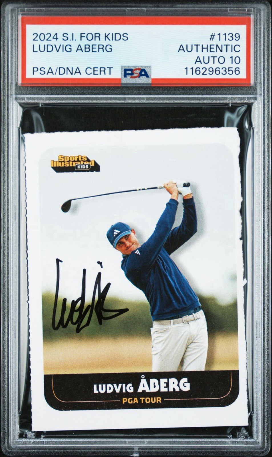2024 SI For Kids #1139 Ludvig Aberg Signed Golf Rookie Card PSA GEM MT 10 AUTO