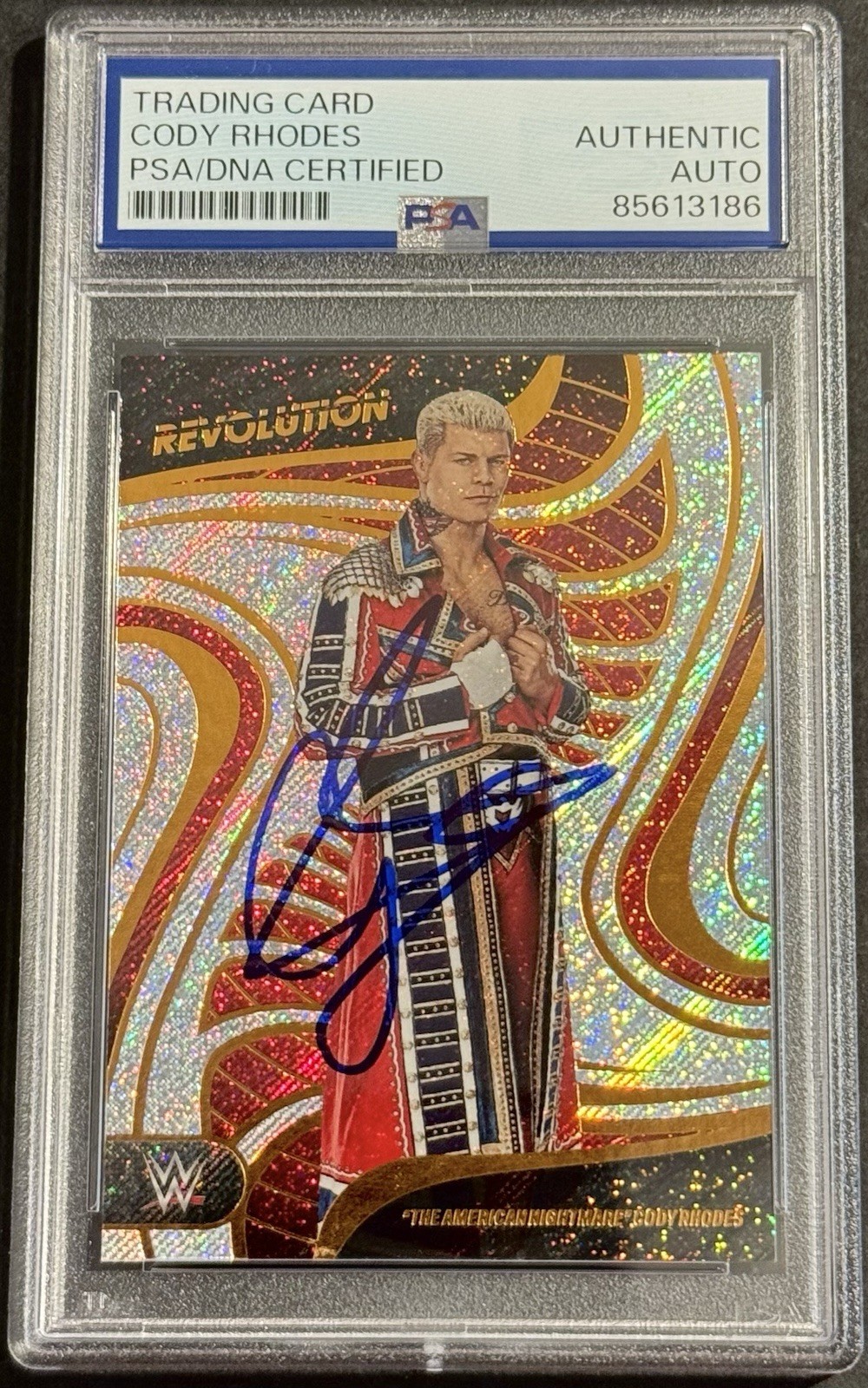 CODY RHODES SIGNED AUTO 2023 WWE PANINI REVOLUTION CARD PSA/DNA SLABBED AMERICAN COLLECTIBLE MEMORABILIA
