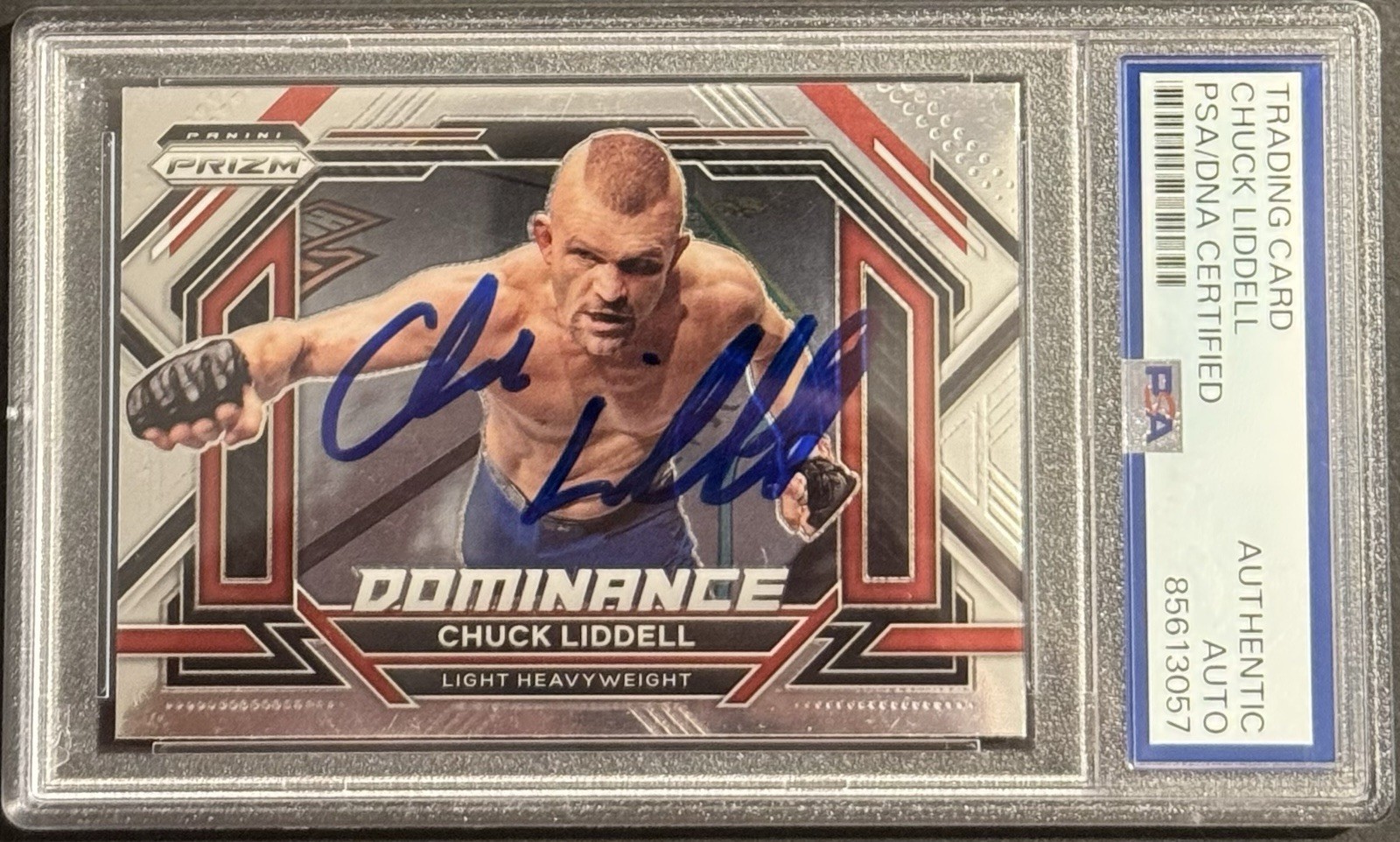 Chuck Liddell Iceman Signed Auto 2023 Panini Prizm  UFC Card PSA/DNA Slabbed