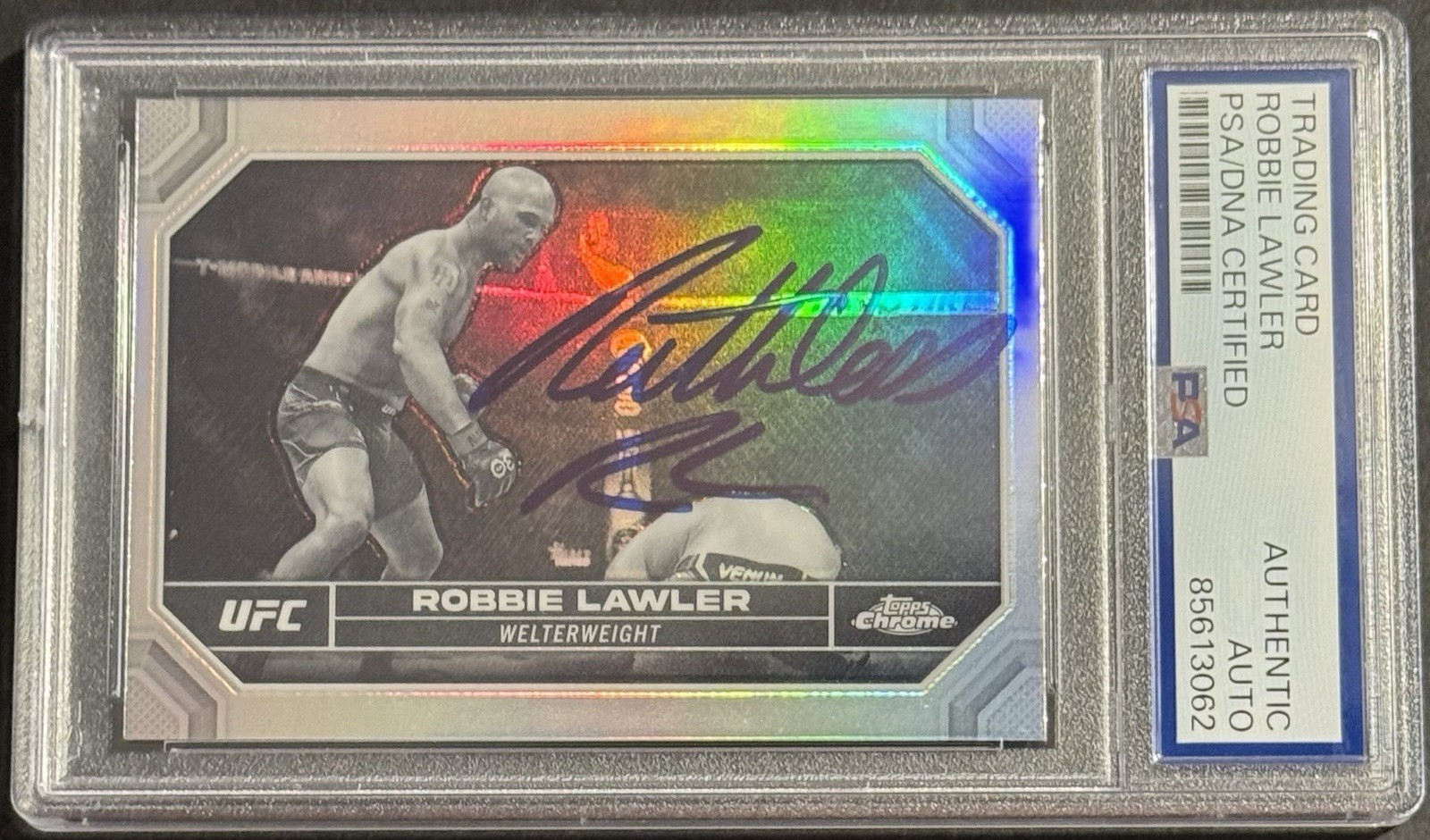 Ruthless Robbie Lawler Signed 2024 Topps Chrome UFC Card PSA/DNA Slabbed