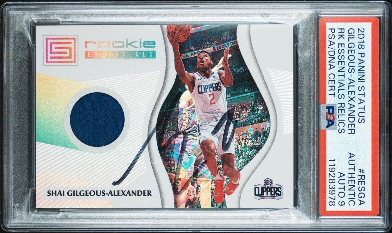 2018 Panini Status Shai Gilgeous-Alexander Rookie Relics RPA PSA MINT 9 AUTO RC