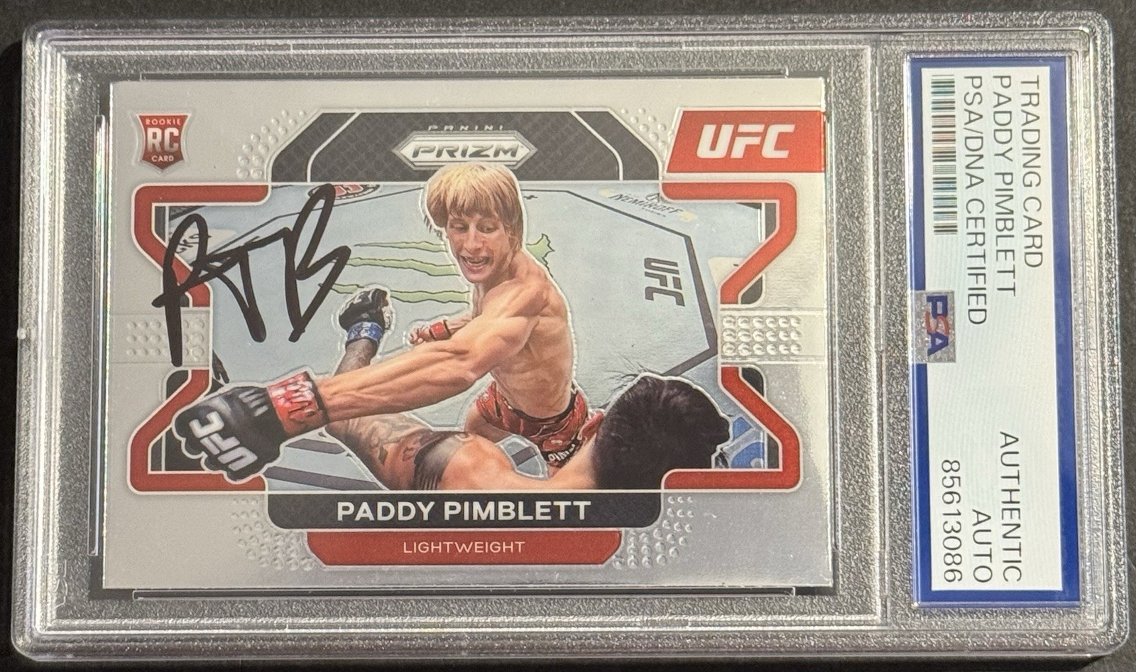 Paddy The Baddy Pimblett Signed 2022 Prizm UFC Rookie Card PSA/DNA Slabbed
