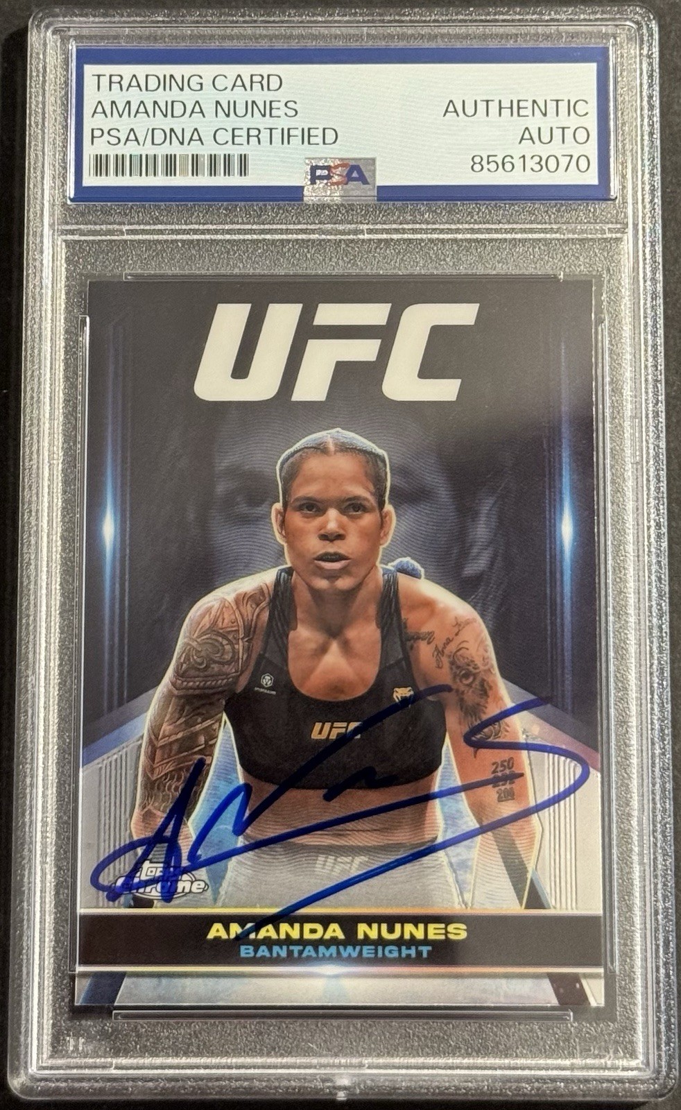 Amanda Nunes Signed 2024 Topps Chrome Super Giant UFC Card PSA/DNA Slabbed