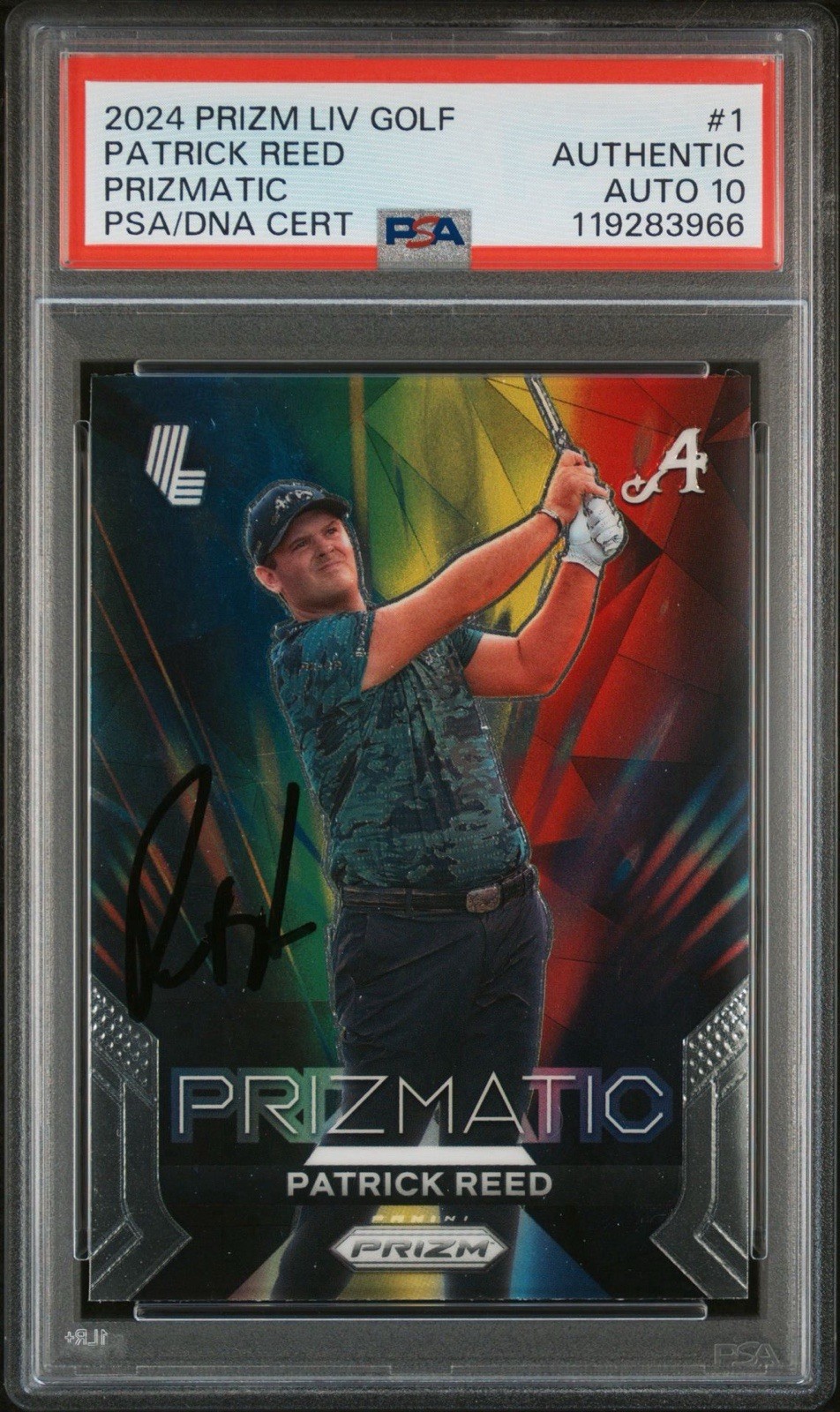 2024 Panini Prizm LIV Golf Patrick Reed Signed Prizmatic Rookie PSA GEM 10 AUTO