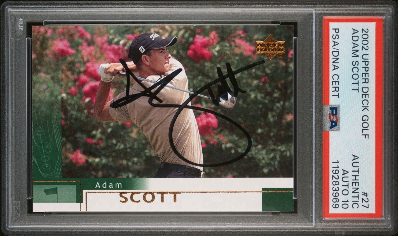 2002 Upper Deck Golf #27 Adam Scott Signed Rookie Card PSA GEM MINT 10 AUTO RC