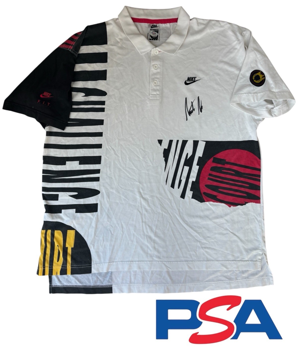 Andre Agassi Signed Vintage Nike Challenge Court Tennis Polo Shirt PSA AUTO