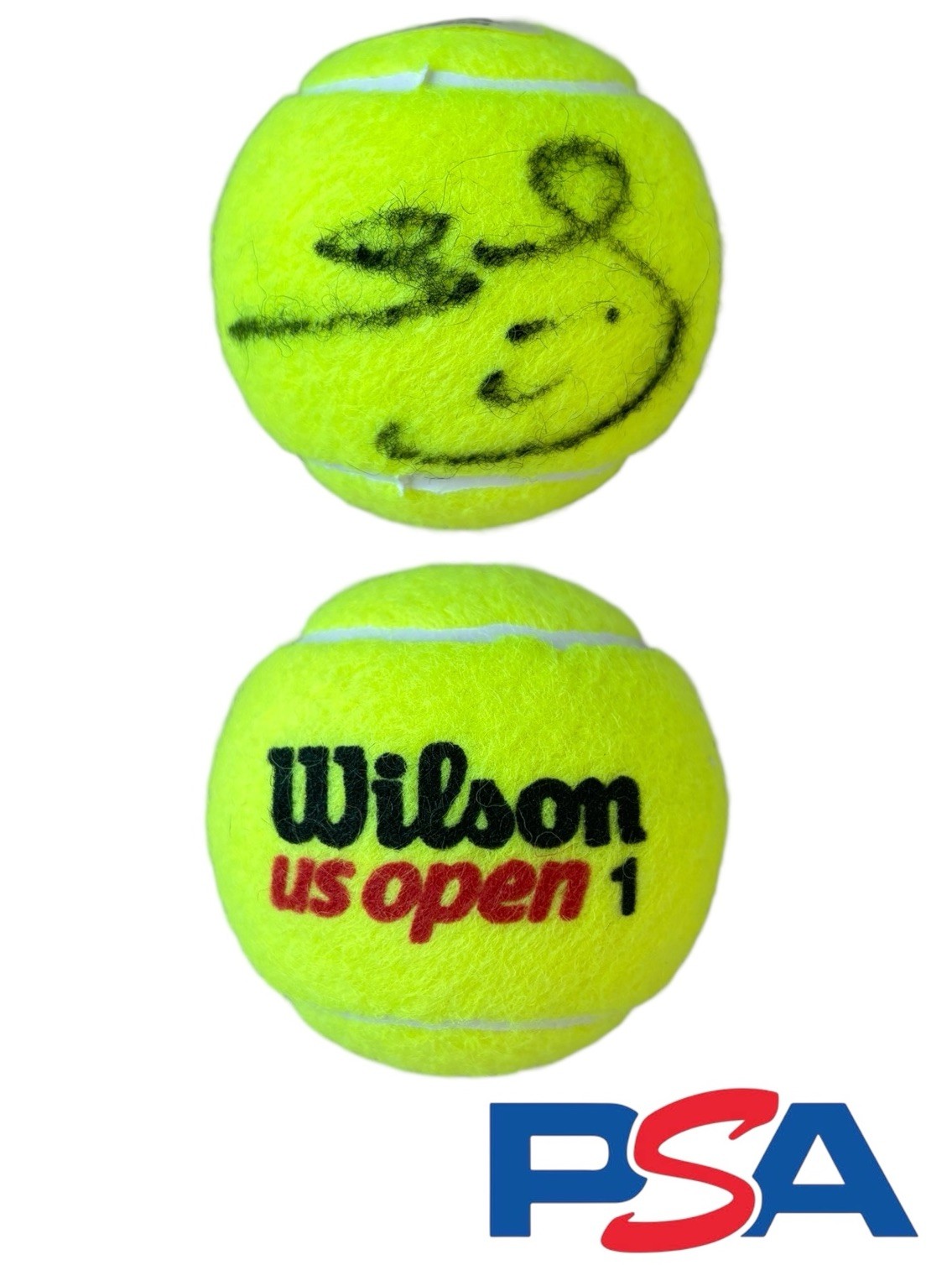 Yannick Noah Signed Official Wilson US OPEN CHAMPIONSHIPS Tennis Ball PSA AUTO