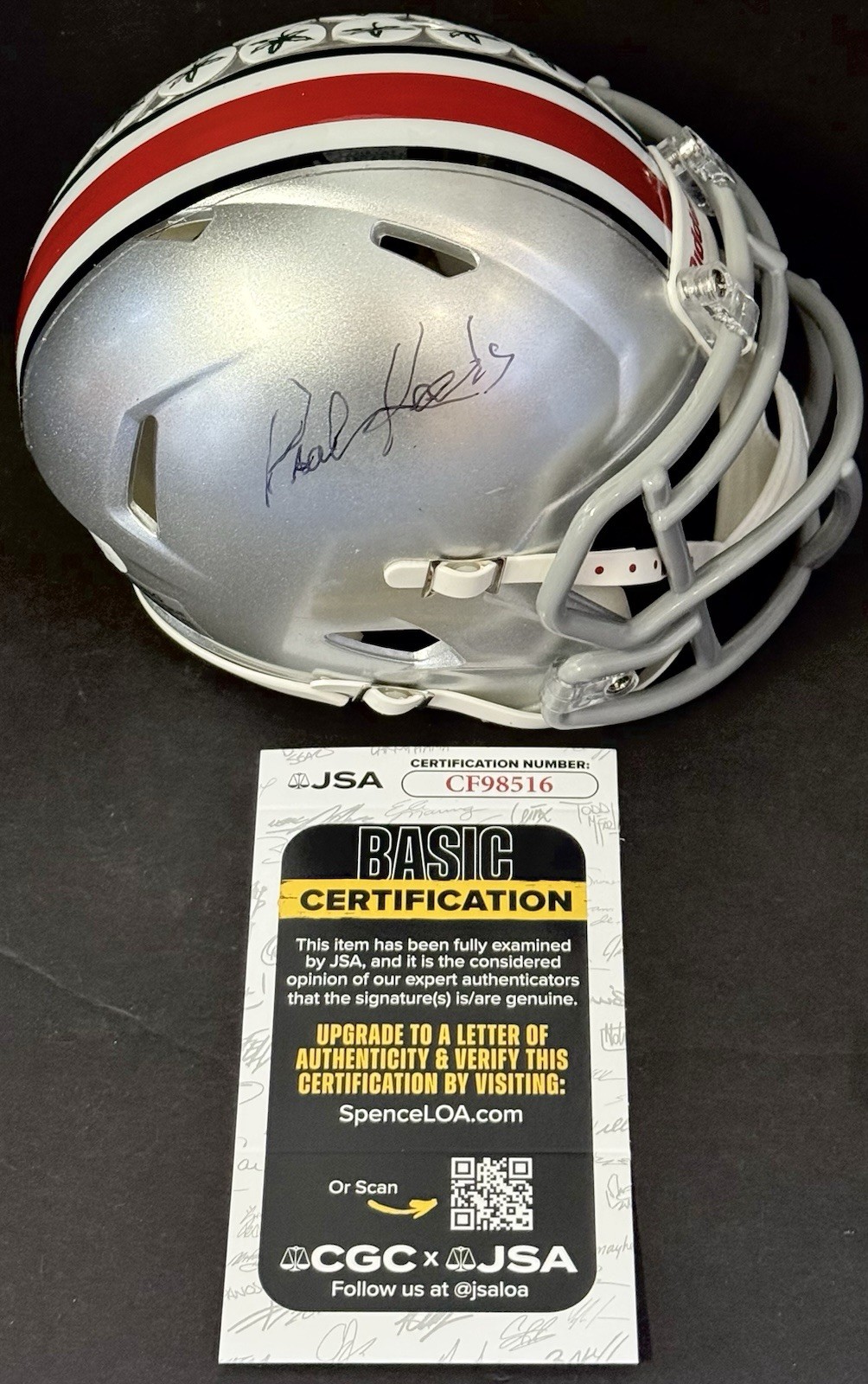 Paul Keels Signed Autographed Ohio State Buckeyes Mini Helmet JSA COA