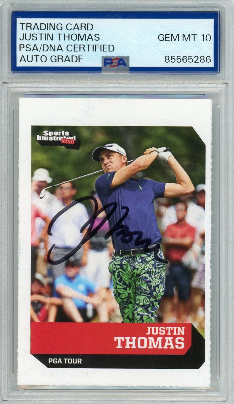 Justin Thomas Signed 2017 Sports Illustrated Rookie Card Auto PSA/DNA Gem Mt 10