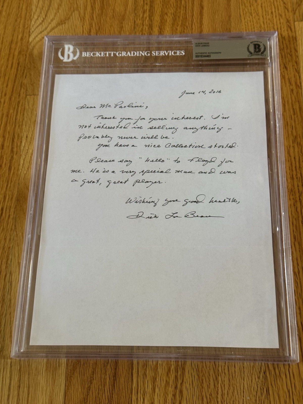 Rare Autograph Letter SIGNED Dick LeBeau Steelers Lions Football Beckett Slab