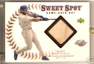 2001 UD Sweet Spot GARY SHEFFIELD Game Used Bat Card