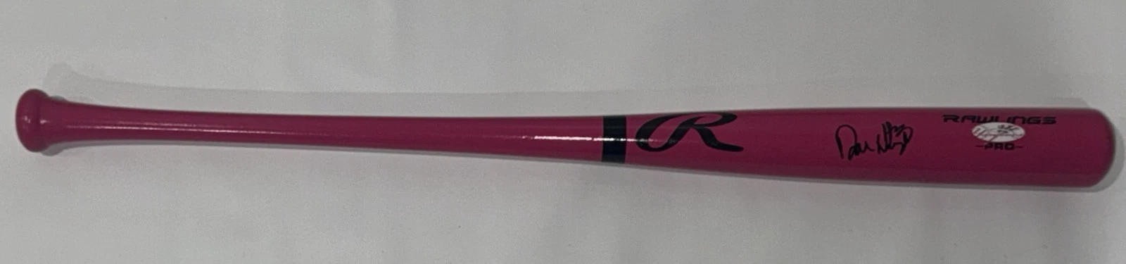 DON MATTINGLY SIGNED FULL SIZE PINK RAWLINGS BAT NEW YORK YANKEES PROOF