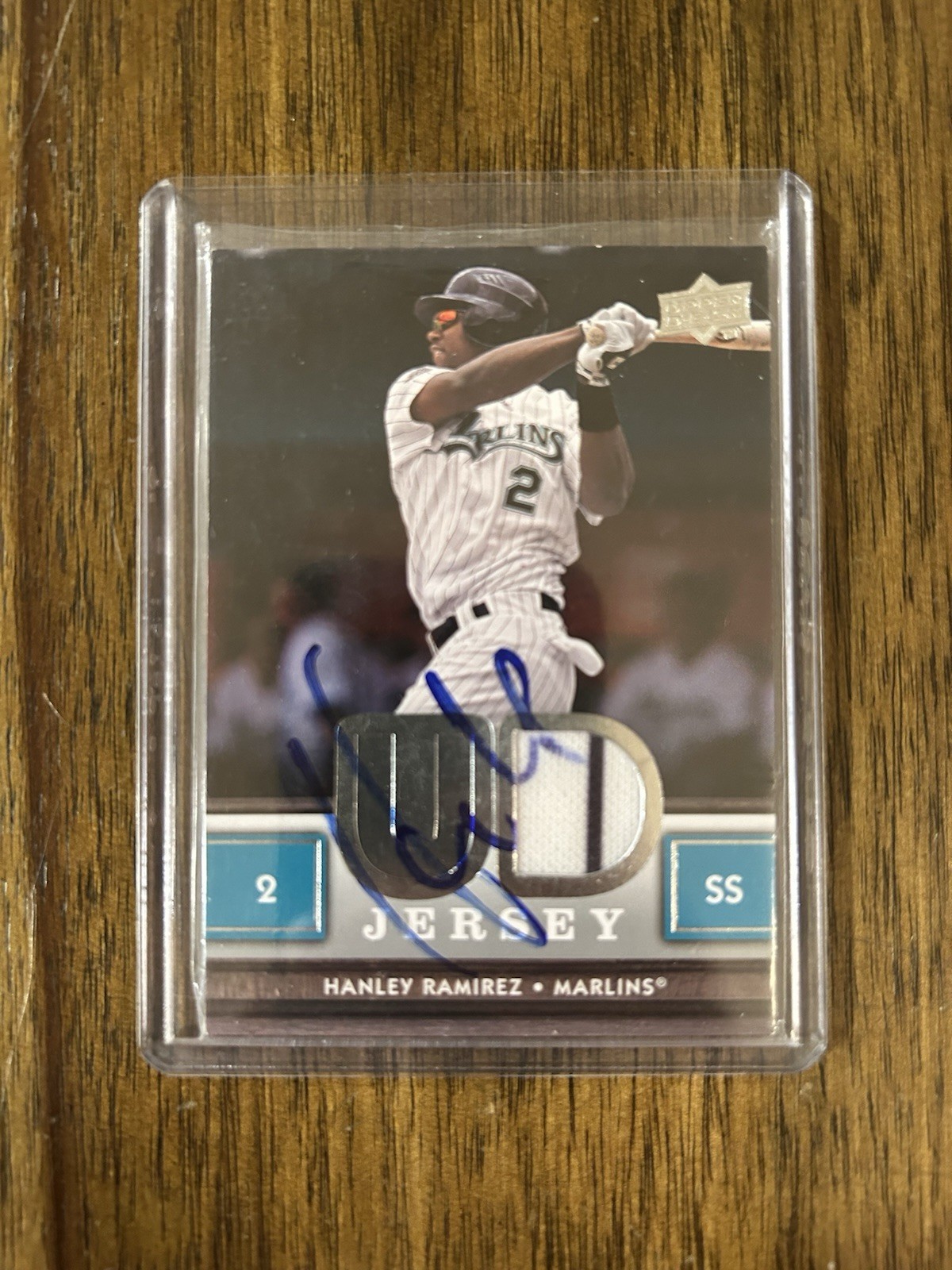 Hanley Ramirez Signed Marlins Upper Deck Baseball Card Autograph Jersey Card