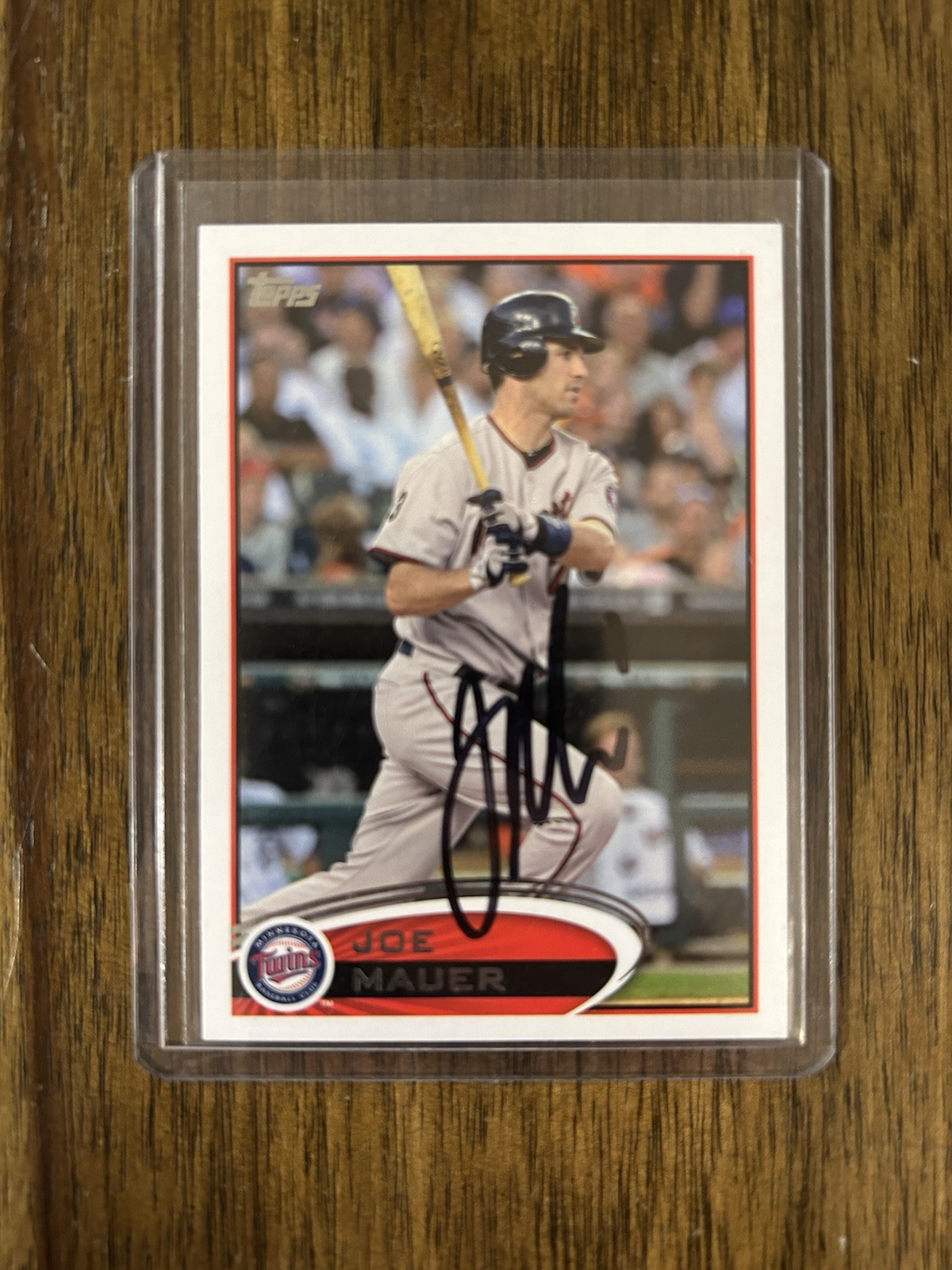 Joe Mauer Signed Minnesota Twins Topps Baseball Card Autograph