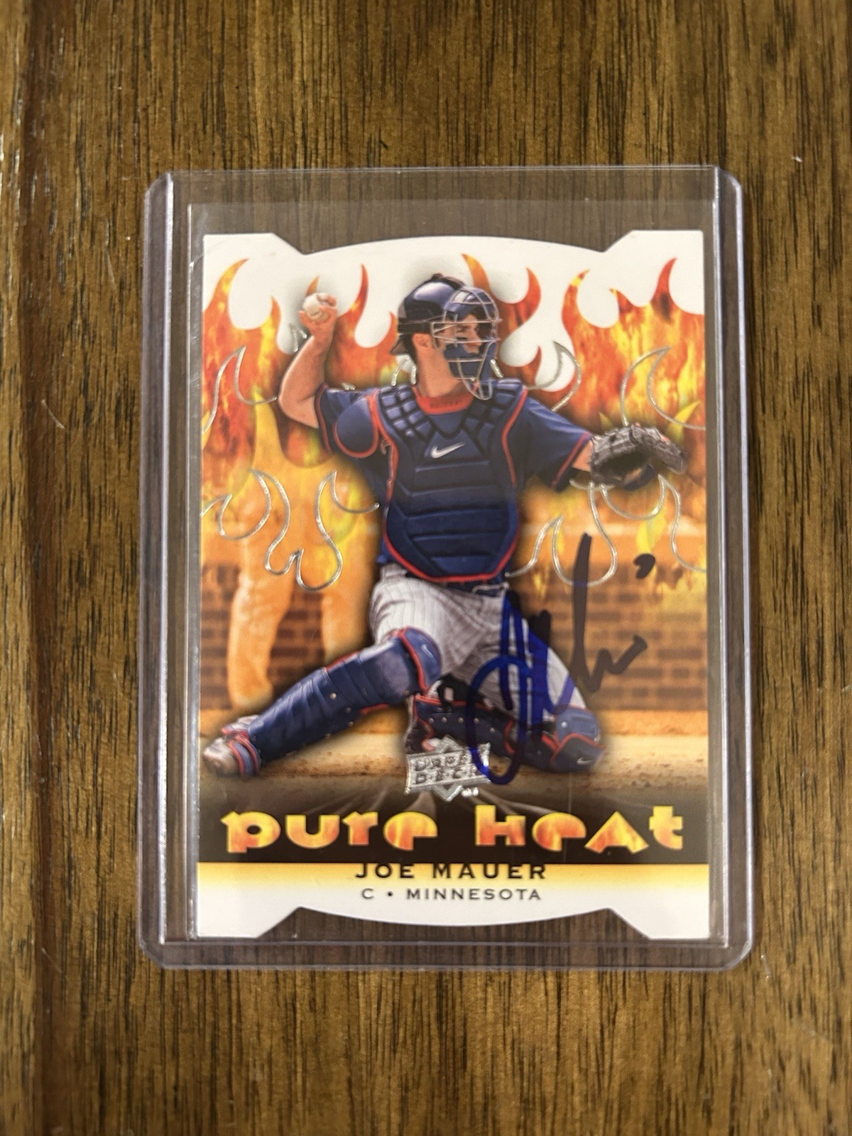Joe Mauer Signed Minnesota Twins Upper Deck Baseball Card Autograph