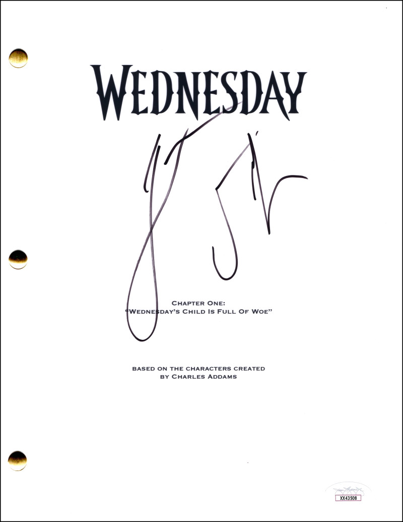 Jenna Ortega Signed Autograph Wednesday Addams Pilot Script Screenplay - JSA COA
