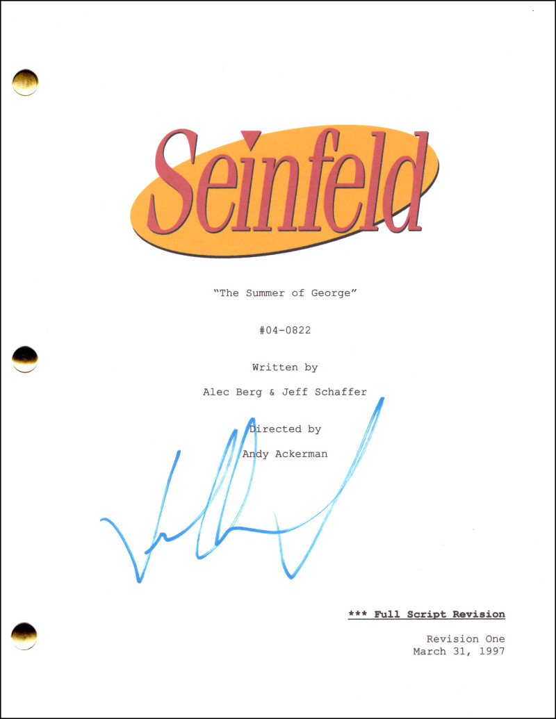 Jason Alexander Signed Autograph Seinfeld Summer of George Full Episode Script