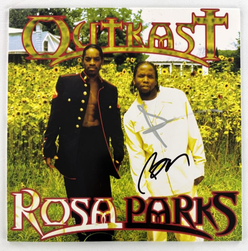 Andre 3000 & Big Boi Outkast Signed Autograph Album Record LP Rosa Parks JSA COA