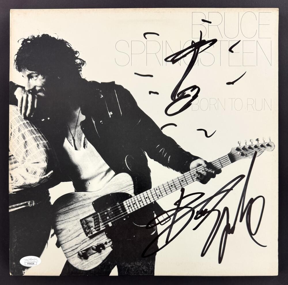 Bruce Springsteen Signed Autograph Born to Run Album w/ Guitar Sketch JSA COA