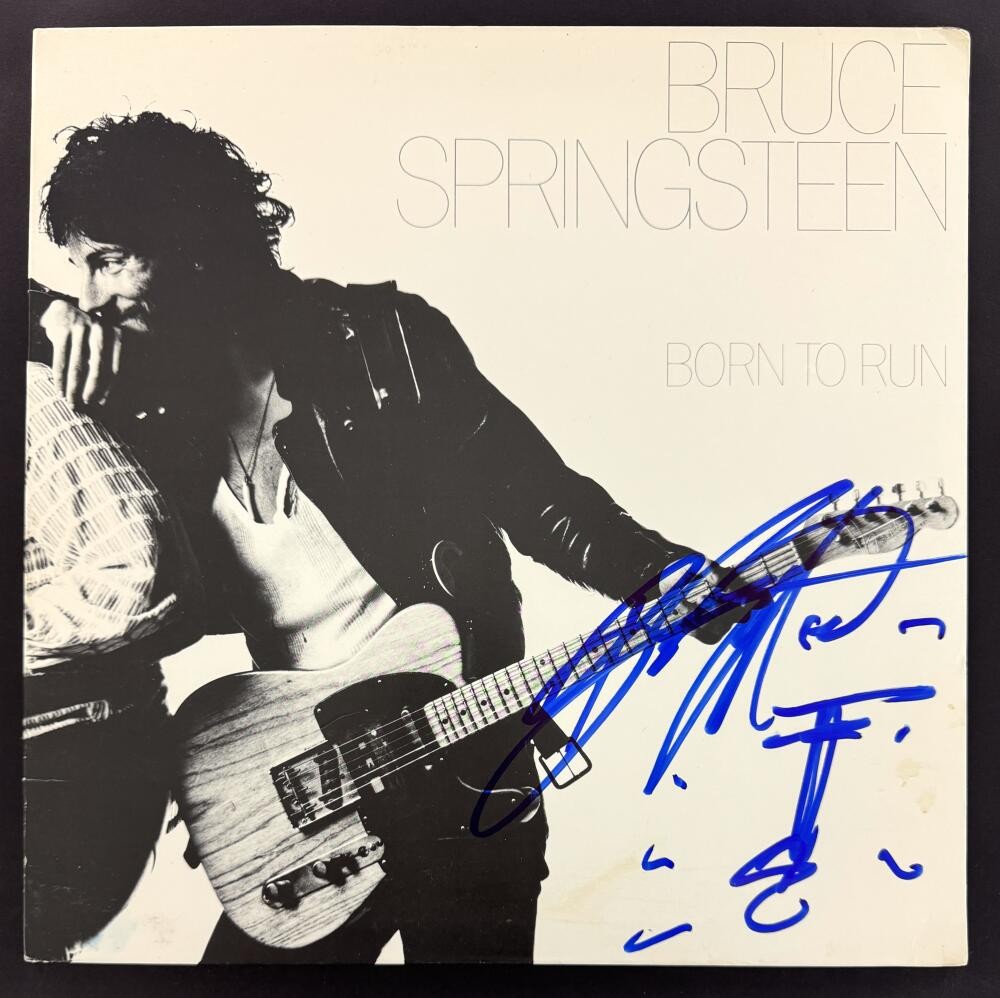 Bruce Springsteen Signed Autograph Born to Run Record w/ Guitar Sketch PSA COA