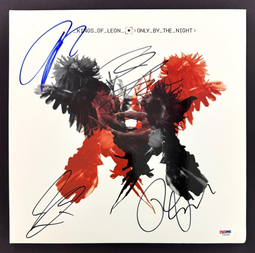 Kings of Leon Band x4 Signed Autograph Album Vinyl Record  Only by the Night PSA