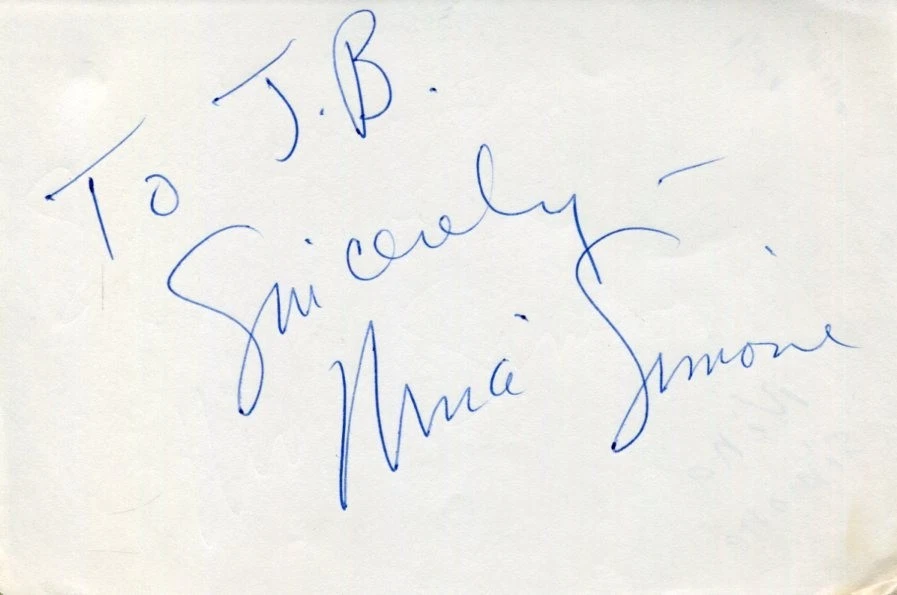 Nina Simone Here Comes The Sun Singer Jazz Civil Rights Signed Autograph PSA DNA
