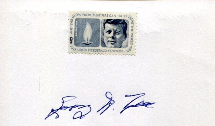 Larry Zea US Navy Sang at JFK State Funeral Assassination Signed Autograph