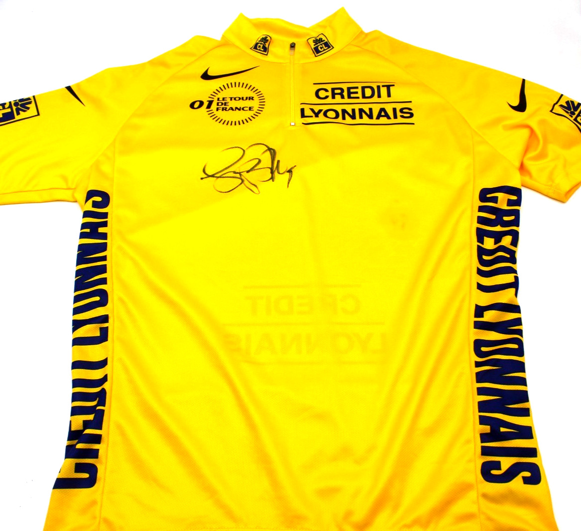 Lance Armstrong Tour De France Signed Yellow Jersey W/Beckett LOA AE38118