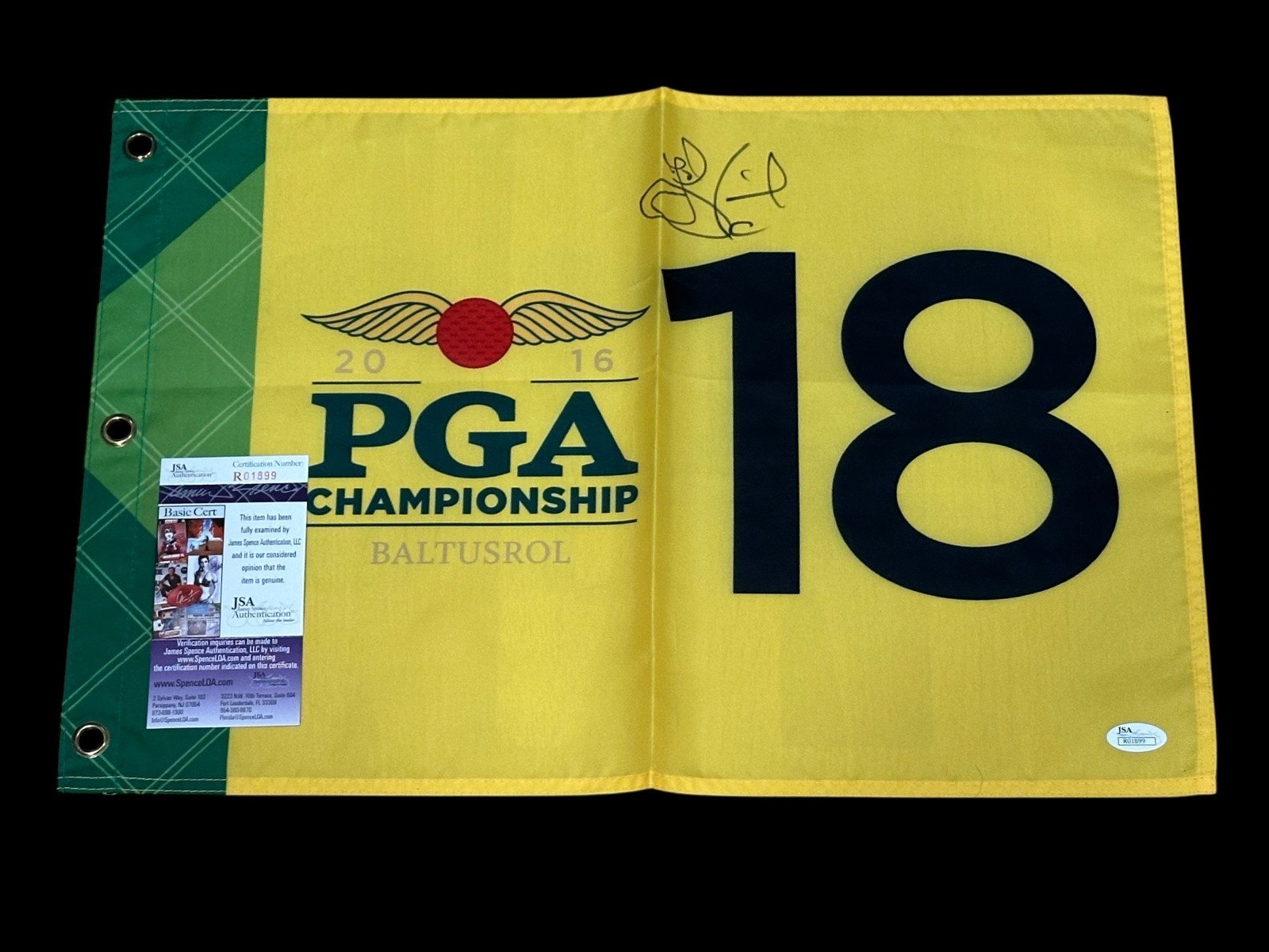 Jesper Parnevik PGA Golf Signed Autograph PGA Championship Flag Pin JSA