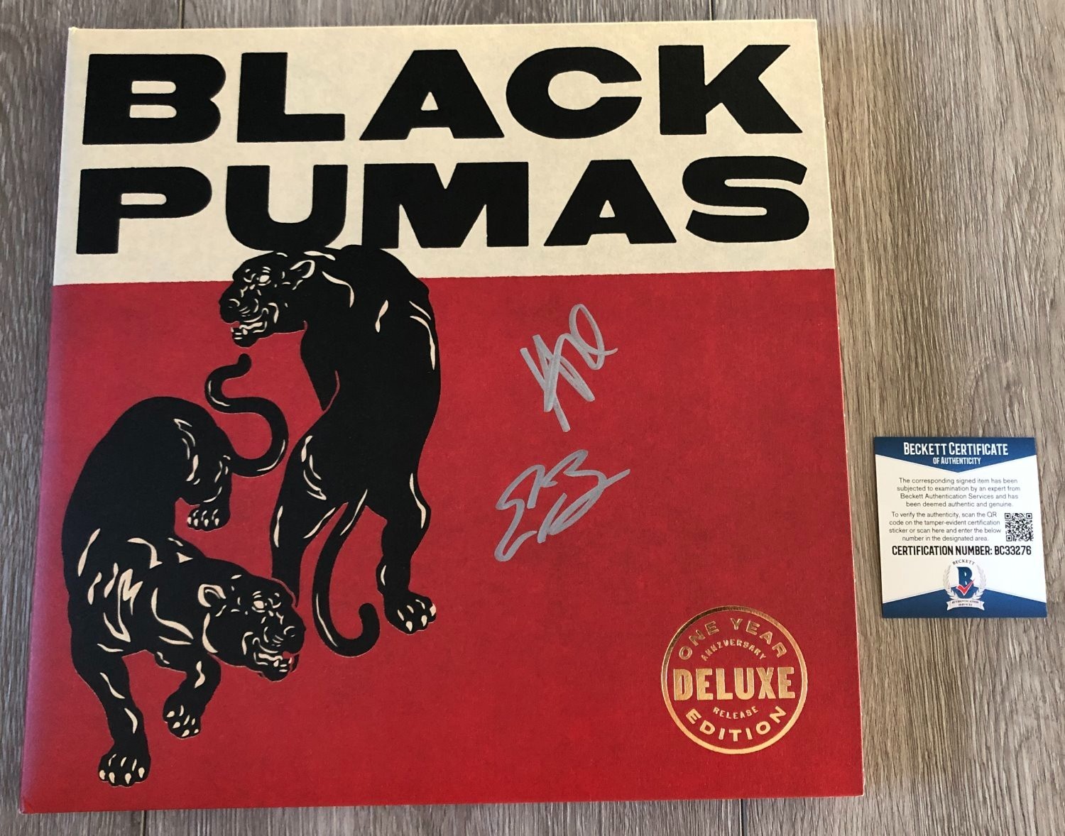 THE BLACK PUMAS SIGNED AUTOGRAPH DELUXE EDITION COLORED VINYL ALBUM BECKETT COA