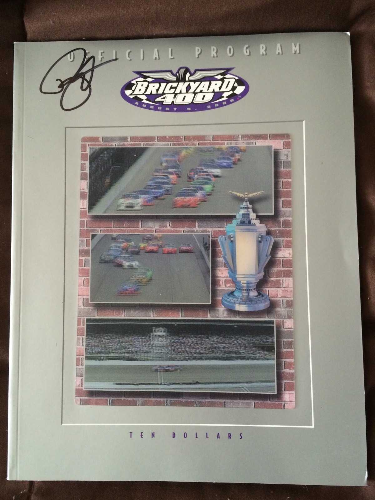 2000 Brickyard 400 Program Signed By Winner Bobby Labonte Autographed Nascar