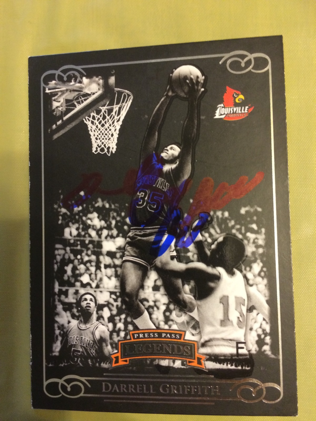 Darrell Griffith signed trading Card Louisville Cardinals Press Pass Legends