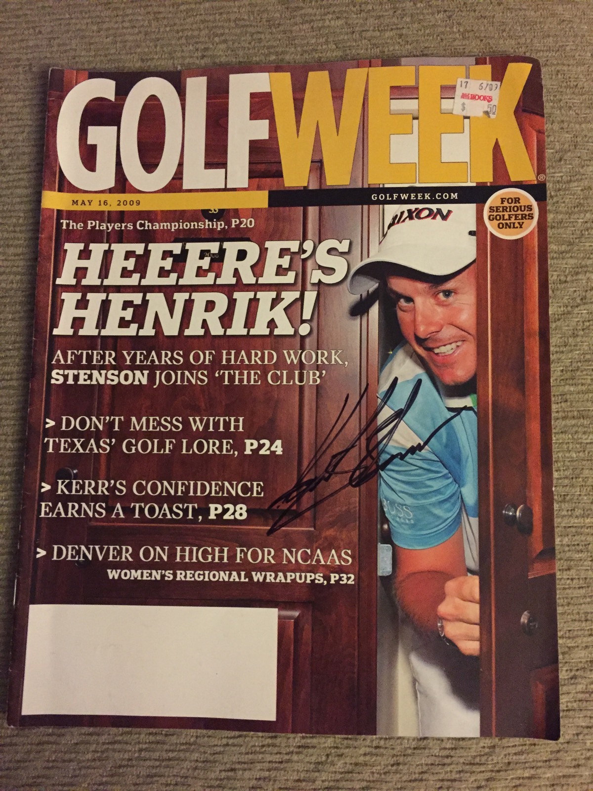 Henrik Stenson Autographed Magazine Signed PGA Golf Autographed Pricing Sticker