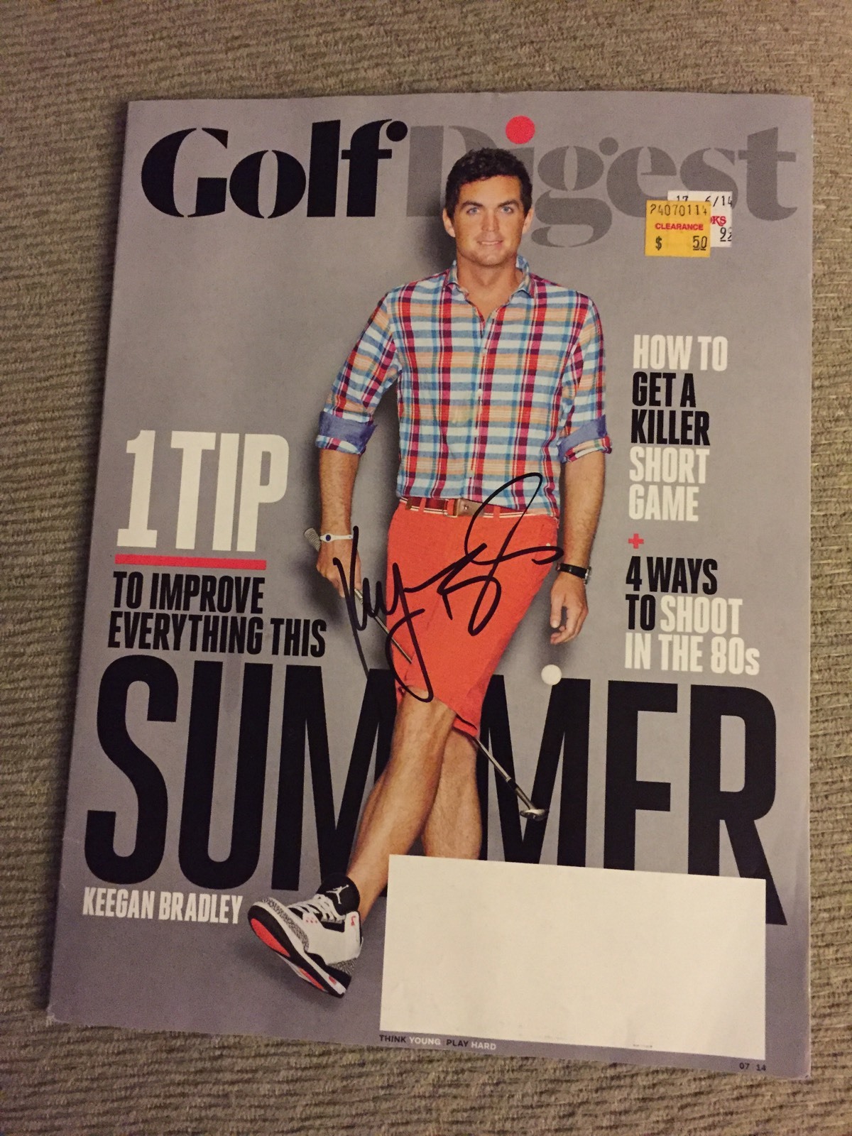 Keegan Bradley Autographed Magazine Signed PGA Golf Autographed  Pricing Sticker
