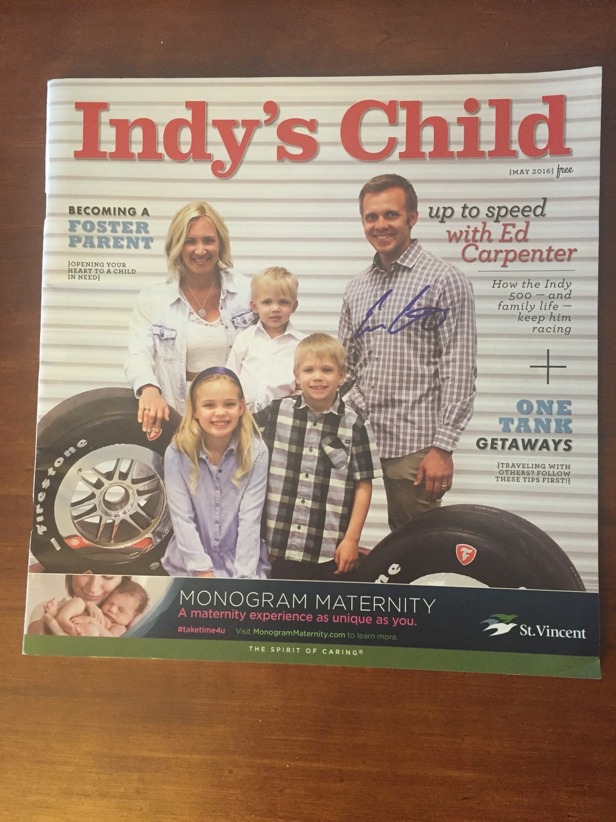 Ed Carpenter Signed Indy's Child Magazine Autographed Indianapolis 500 100th